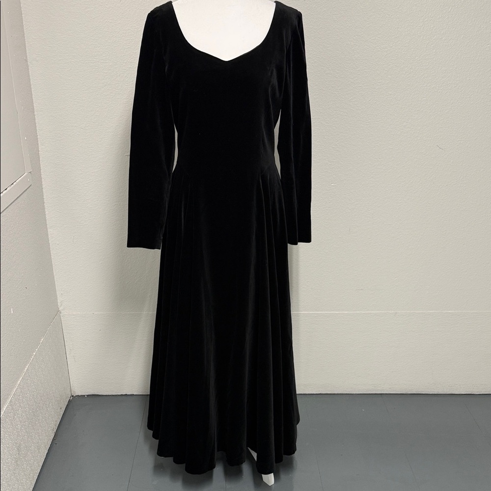 Laura Ashley Elegant Black velvet dress